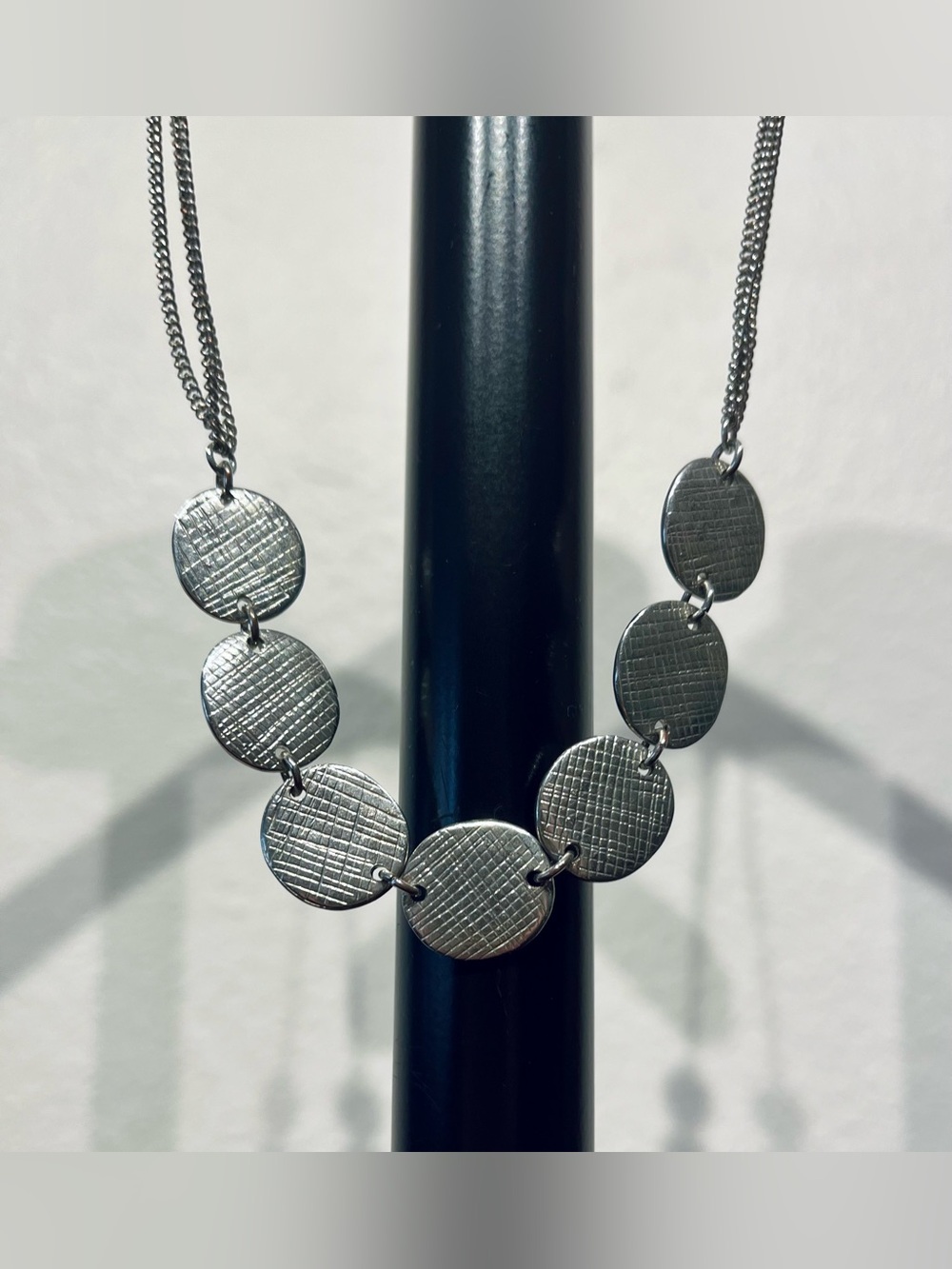 Vintage Silver-Tone Multi-Disc Chain Necklace - Picture 3 of 5